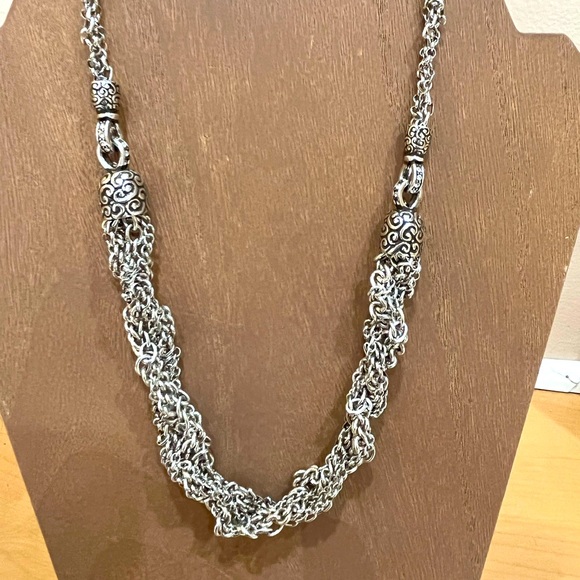 BRIGHTON Silver plate multi strand chain  Necklace - Picture 1 of 7